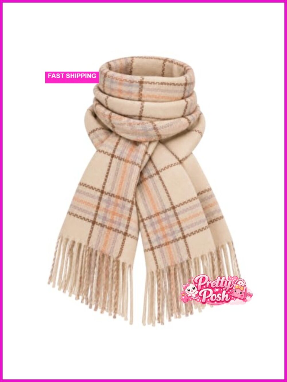 Oversized Soft Warm Winter Scarf Shawl Wrap with Tassels